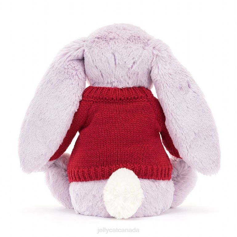 Jellycat Blossom Jasmine Bunny with Personalised Red Jumper Purple BV0TH399 Toy