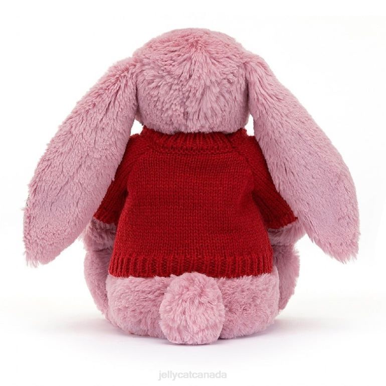 Jellycat Blossom Tulip Bunny with Personalised Red Jumper Pink BV0TH430 Toy