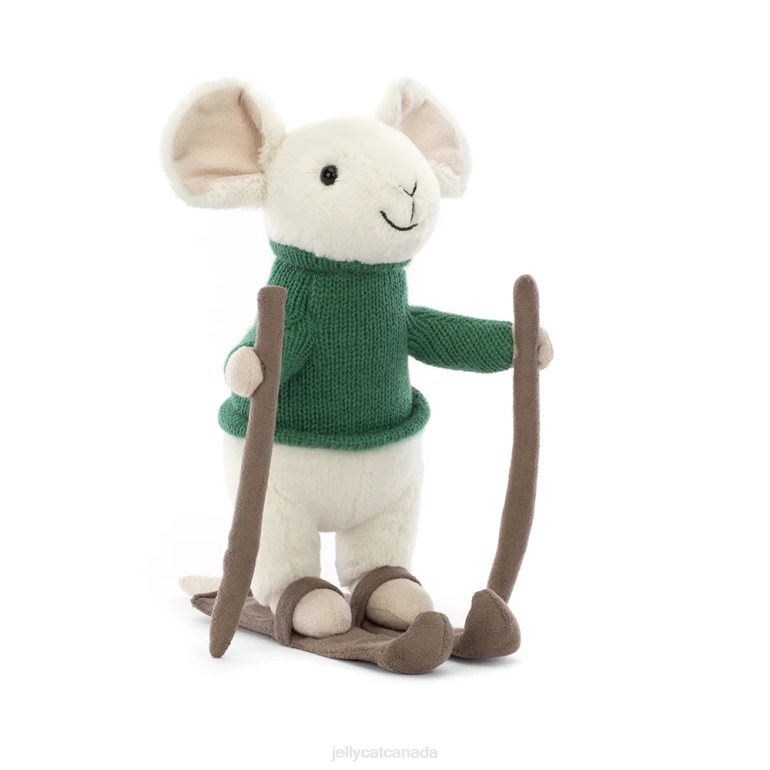 Jellycat Merry Mouse Skiing Green BV0TH233 Toy