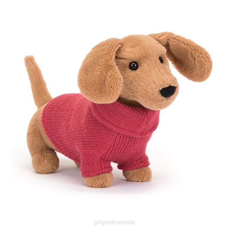 Jellycat Sweater Sausage Dog Pink Honey BV0TH202 Toy
