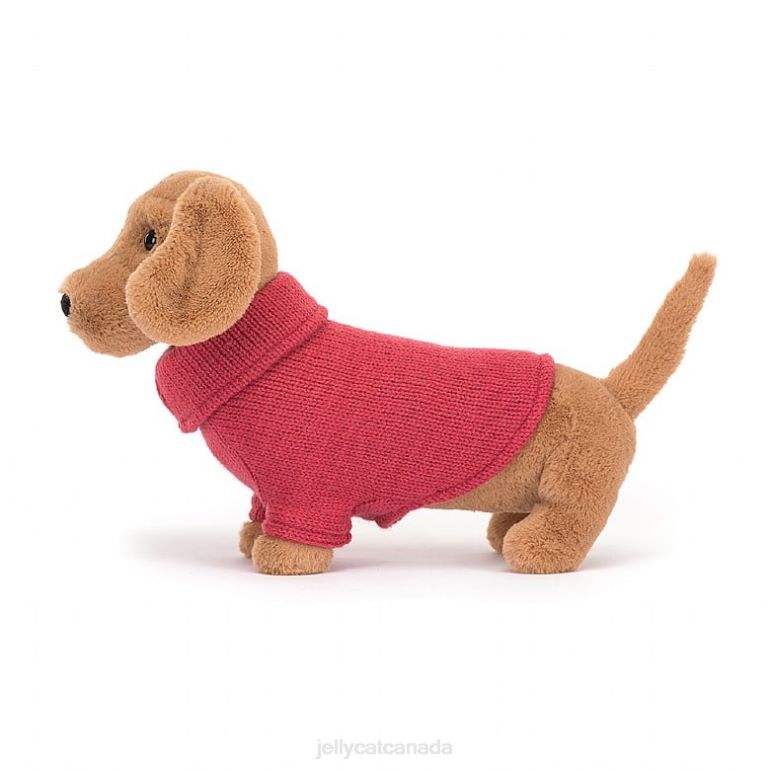 Jellycat Sweater Sausage Dog Pink Honey BV0TH202 Toy
