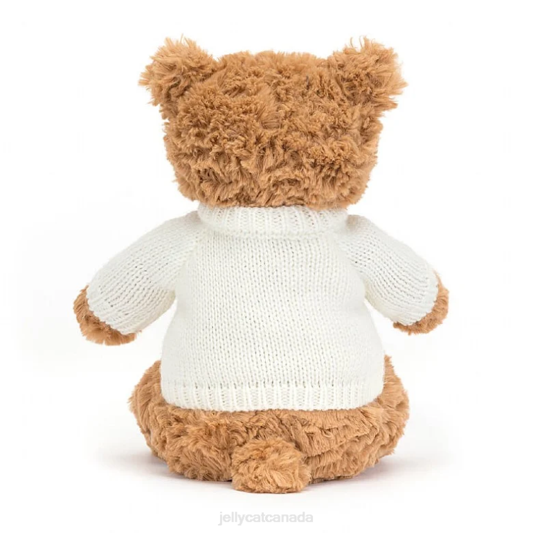 Jellycat Bartholomew Bear with Personalised Cream Jumper Brown BV0TH89 Toy